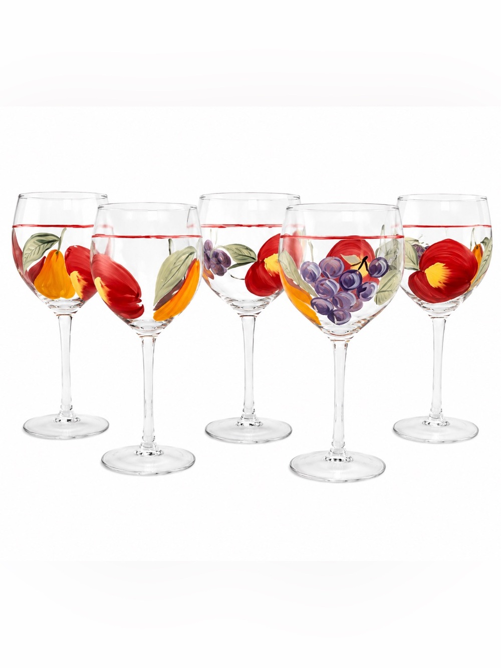 Verdona collection by Home Trends hand-painted wine goblets -Set of 5